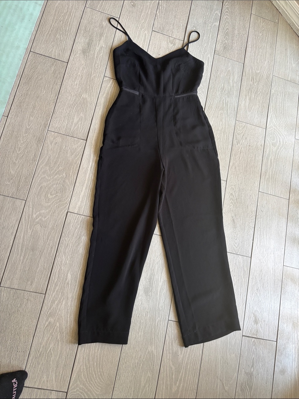 Black Spaghetti-Strap Jumpsuit
